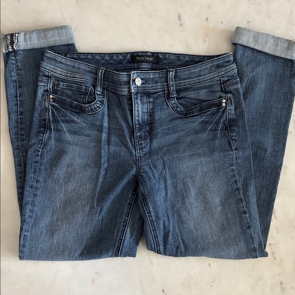 White House Black Market Blanc Slim Ankle Jeans SZ 6